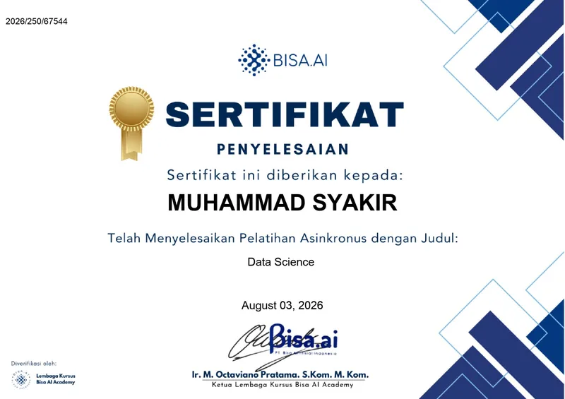 Sertifikat Introduction to Data Science