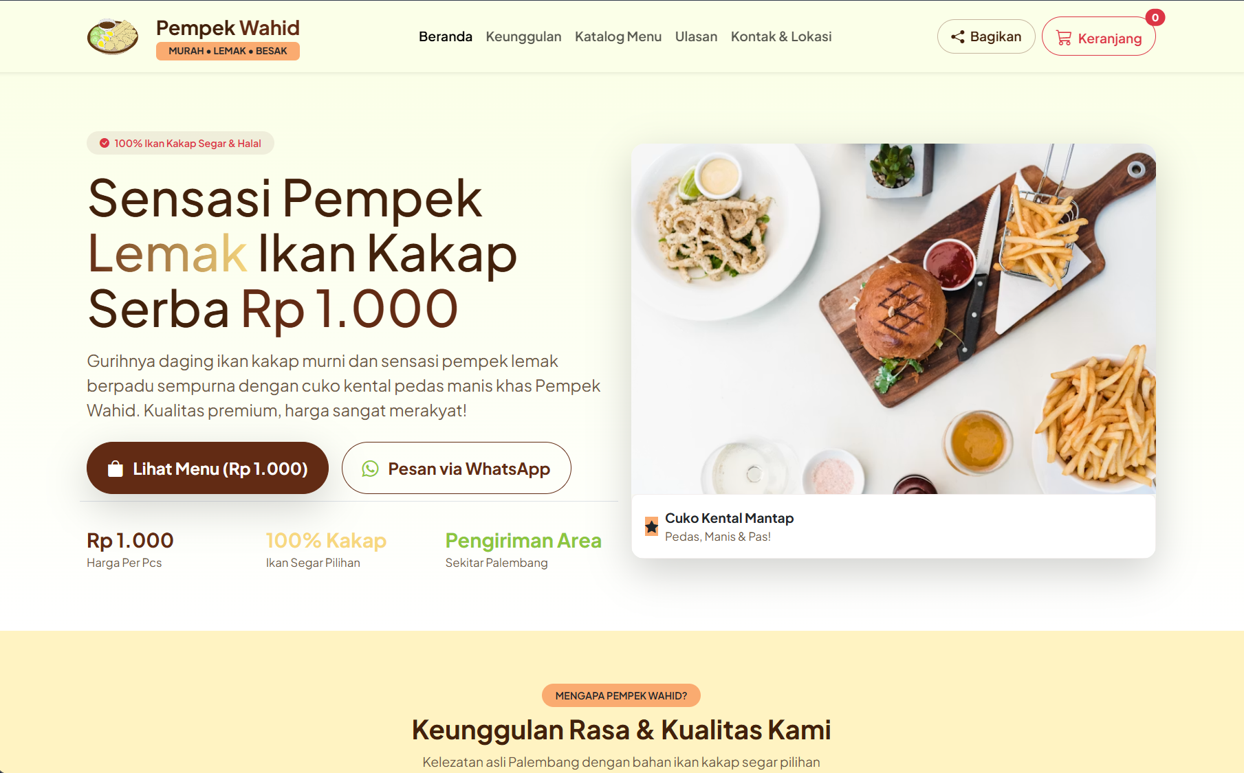 Screenshot proyek Pempek Wahid